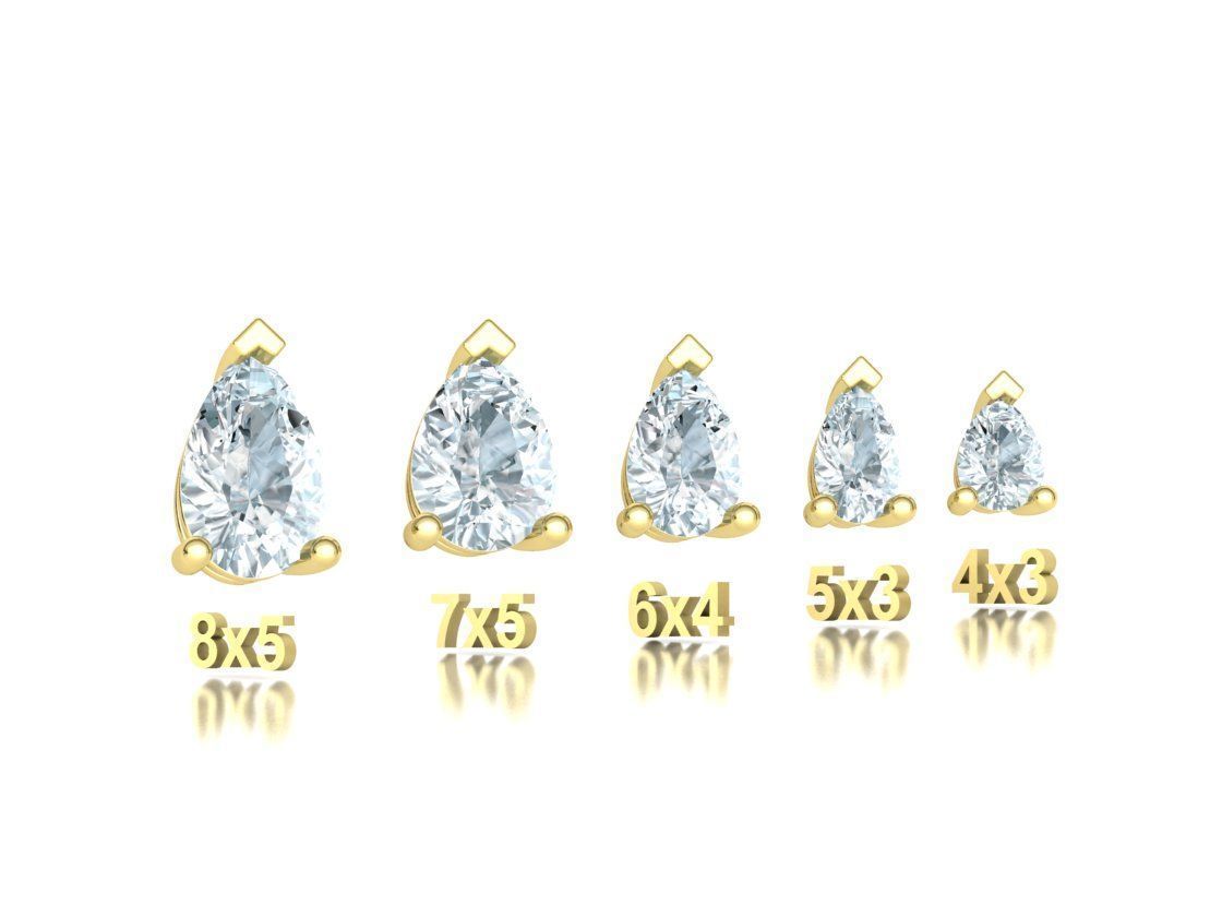 25 jewelry baskets findings pack 5 gem shape and size 3D Model Collection_45