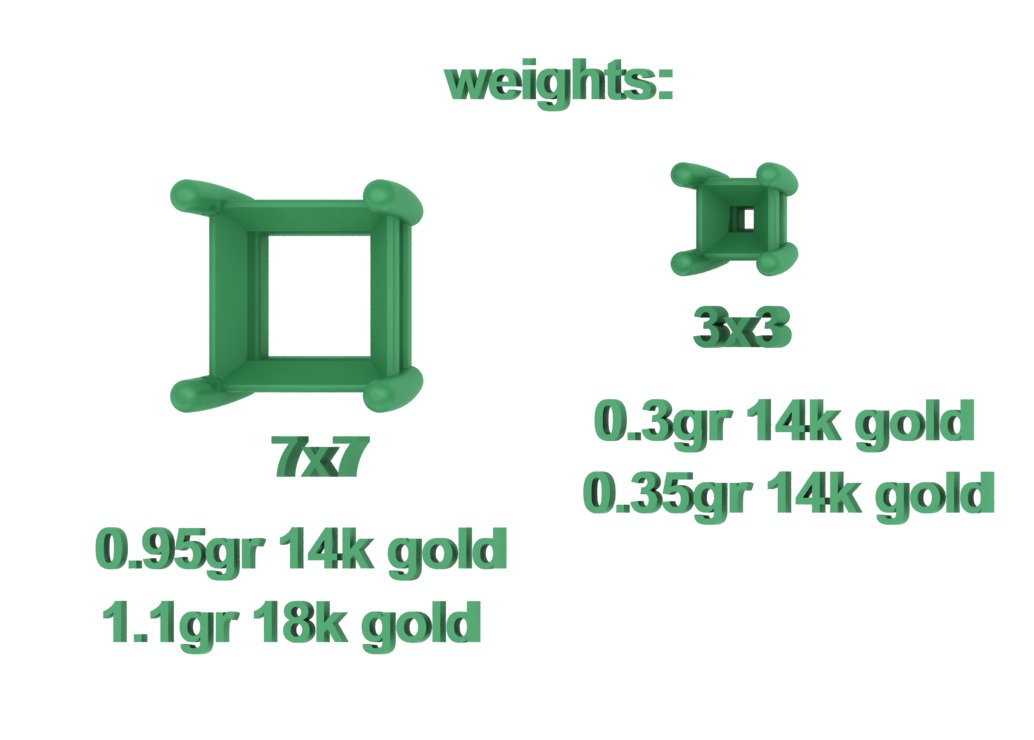 25 jewelry baskets findings pack 5 gem shape and size 3D Model Collection_13