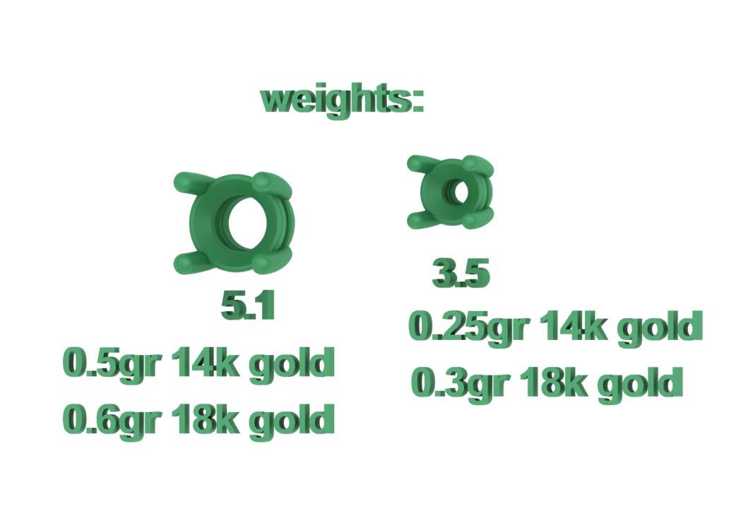 25 jewelry baskets findings pack 5 gem shape and size 3D Model Collection_6