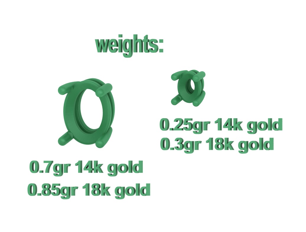 25 jewelry baskets findings pack 5 gem shape and size 3D Model Collection_27