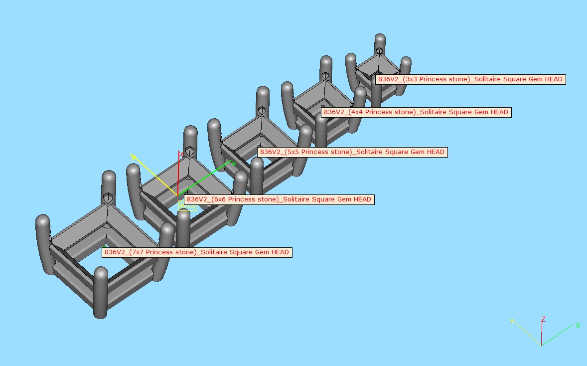 25 jewelry baskets findings pack 5 gem shape and size 3D Model Collection_12