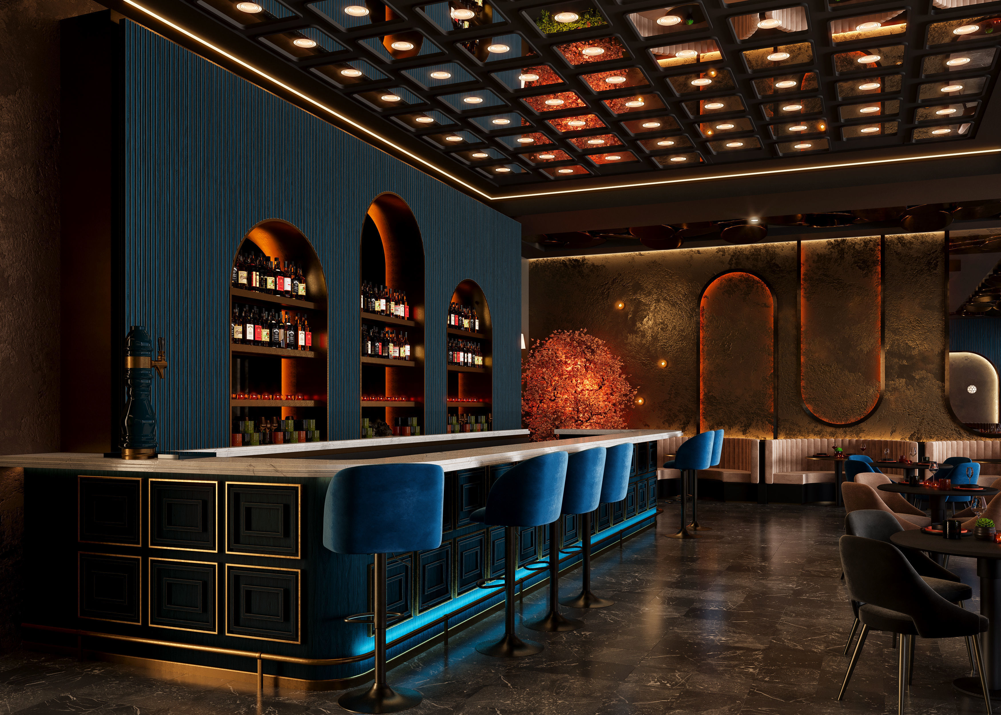 Restaurant Cafe Bar Pub Scene Render Ready  3D model_5