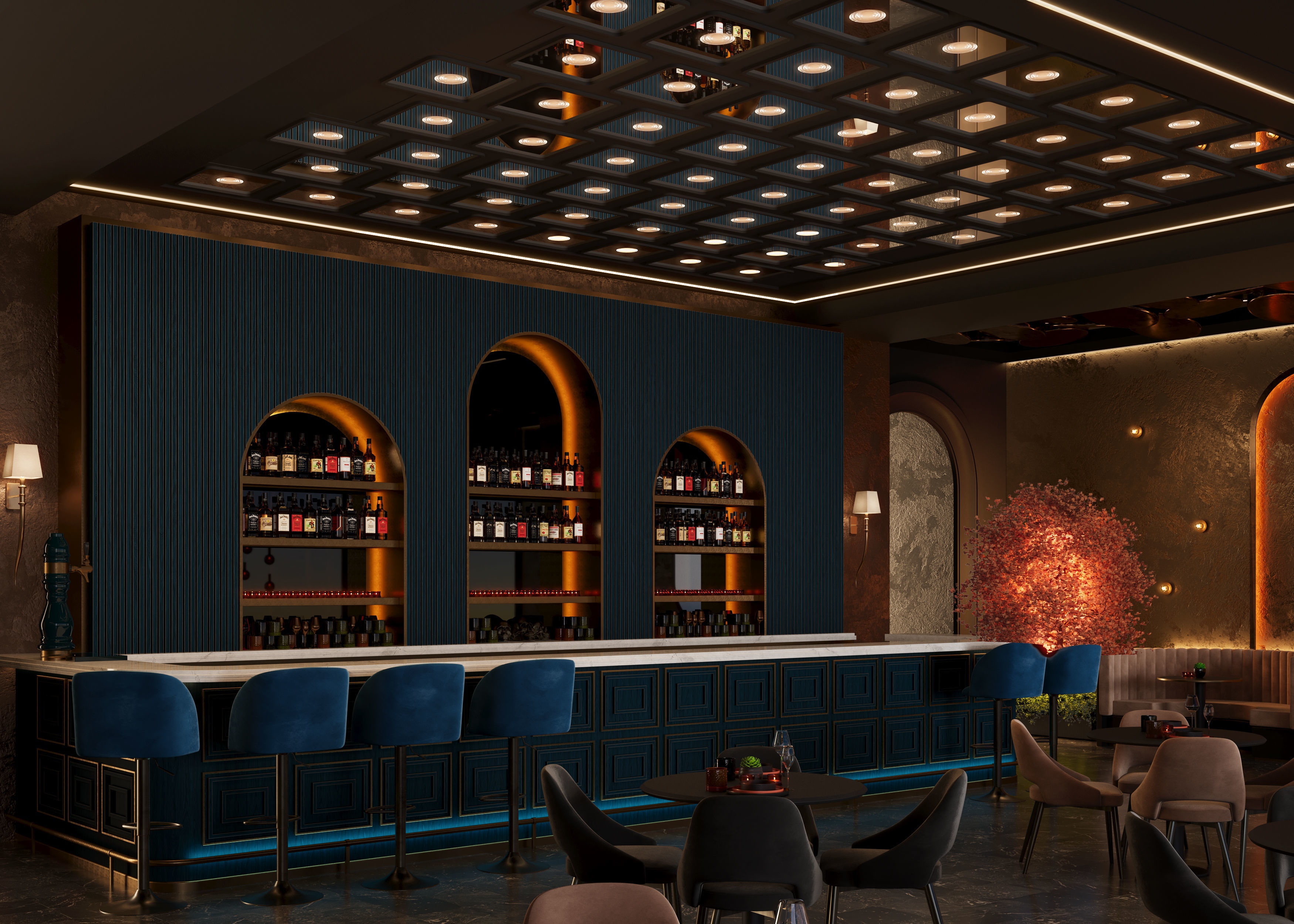 Restaurant Cafe Bar Pub Scene Render Ready  3D model_4