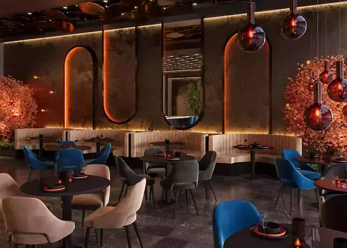 Restaurant Cafe Bar Pub Scene Render Ready  3D model Restaurant Cafe Bar Pub Scene Render Ready  3D model