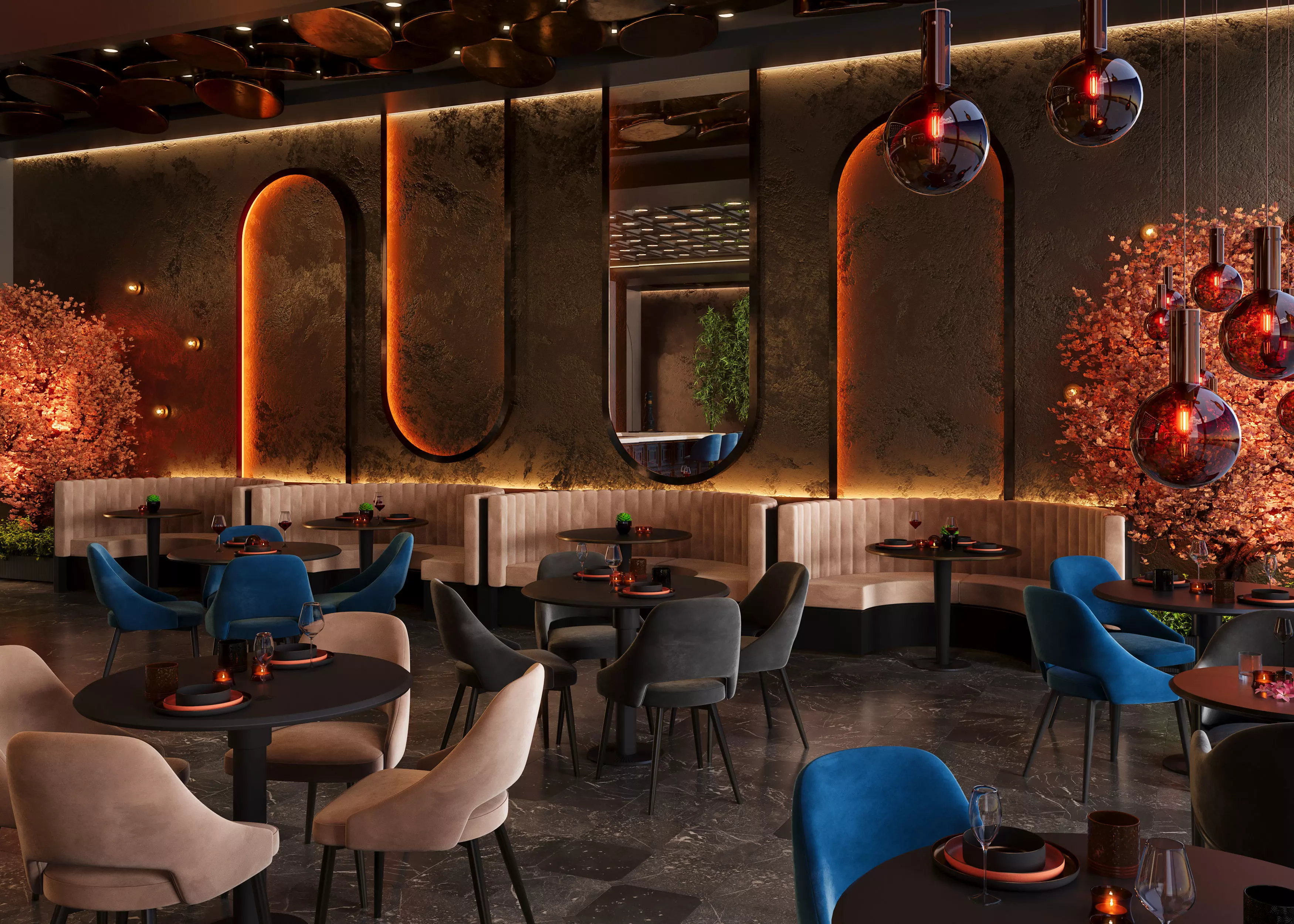 Restaurant Cafe Bar Pub Scene Render Ready  3D model_0
