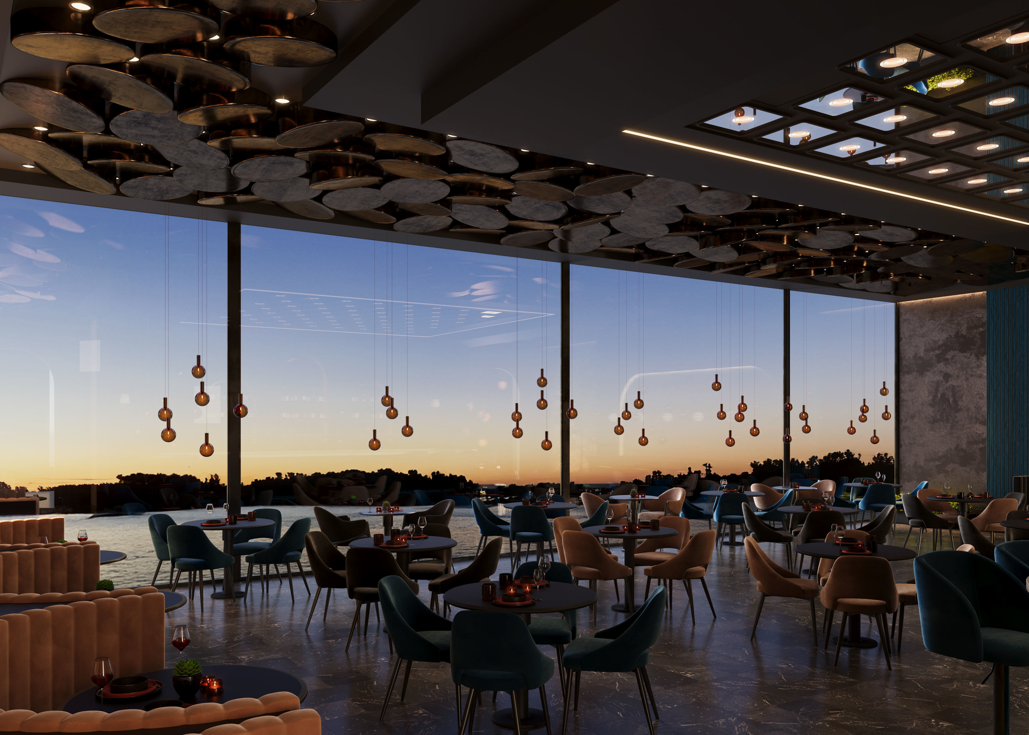 Restaurant Cafe Bar Pub Scene Render Ready  3D model_7