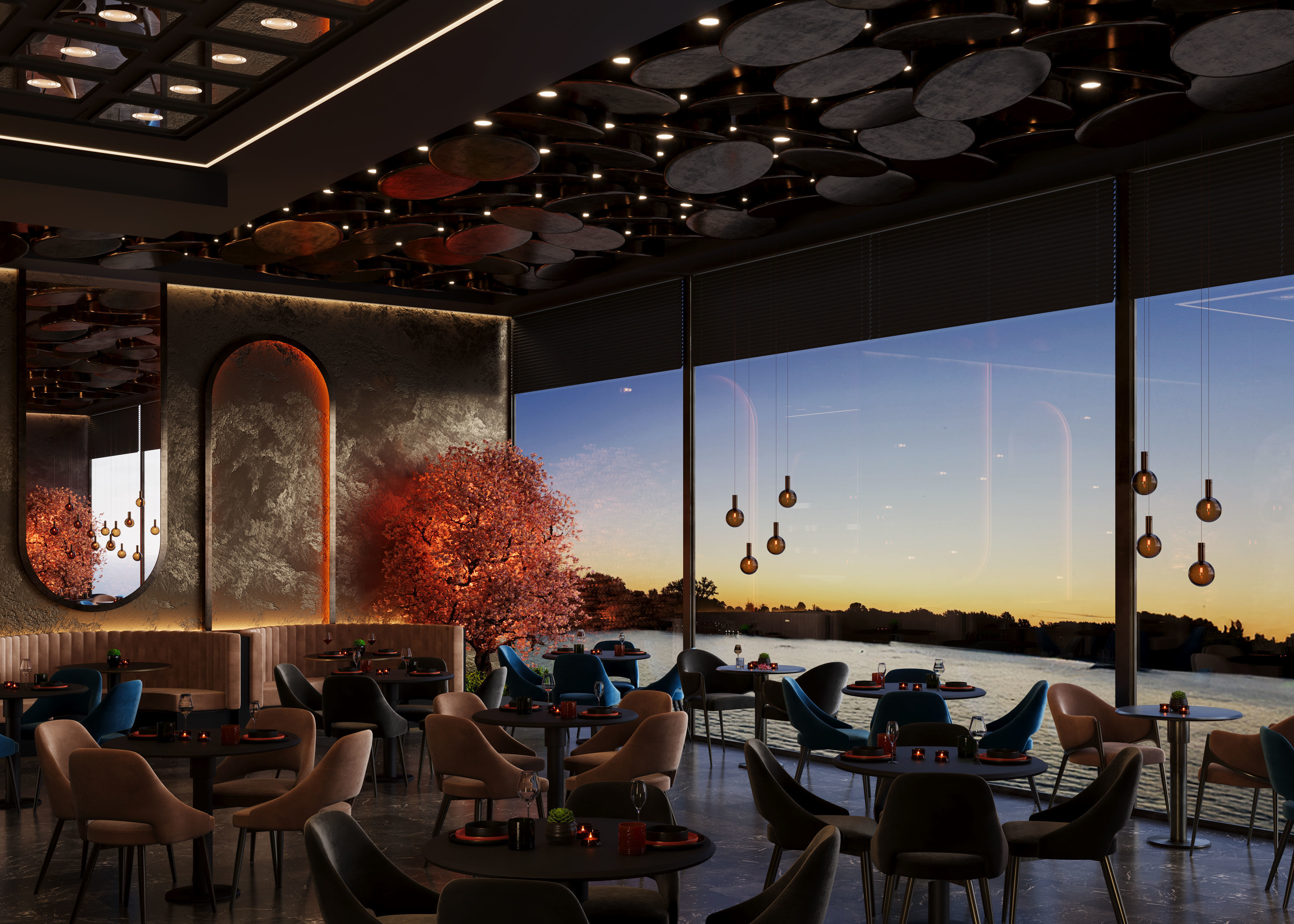 Restaurant Cafe Bar Pub Scene Render Ready  3D model_2