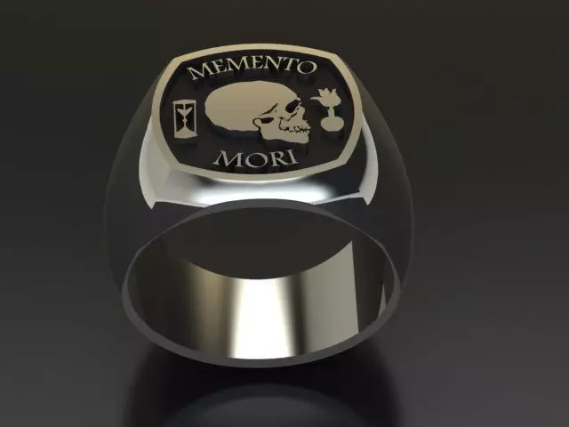 Memento Mori Signet Ring 3D print model