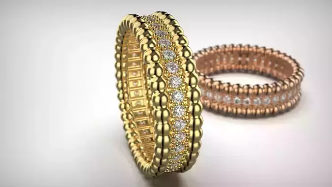 Ring Van Cleef - Perlee Diamond 3D print model