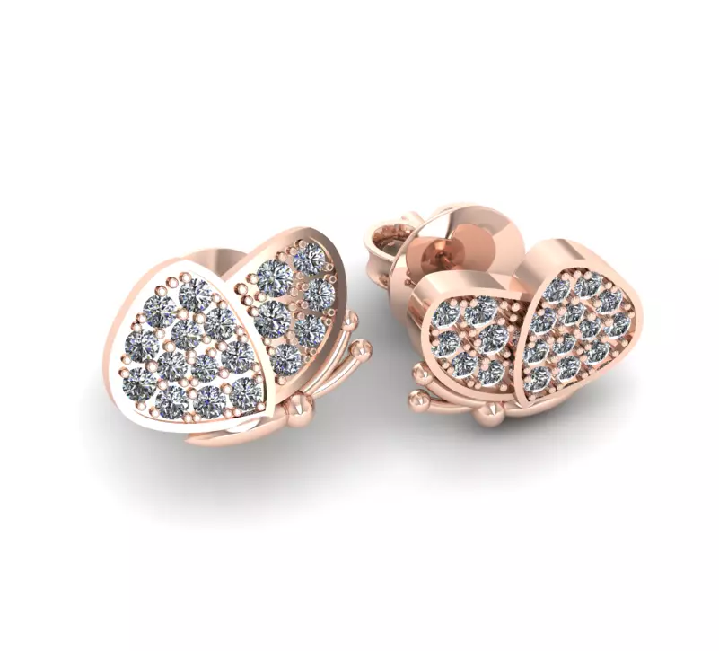 Butterfly pair earrings 3D print model