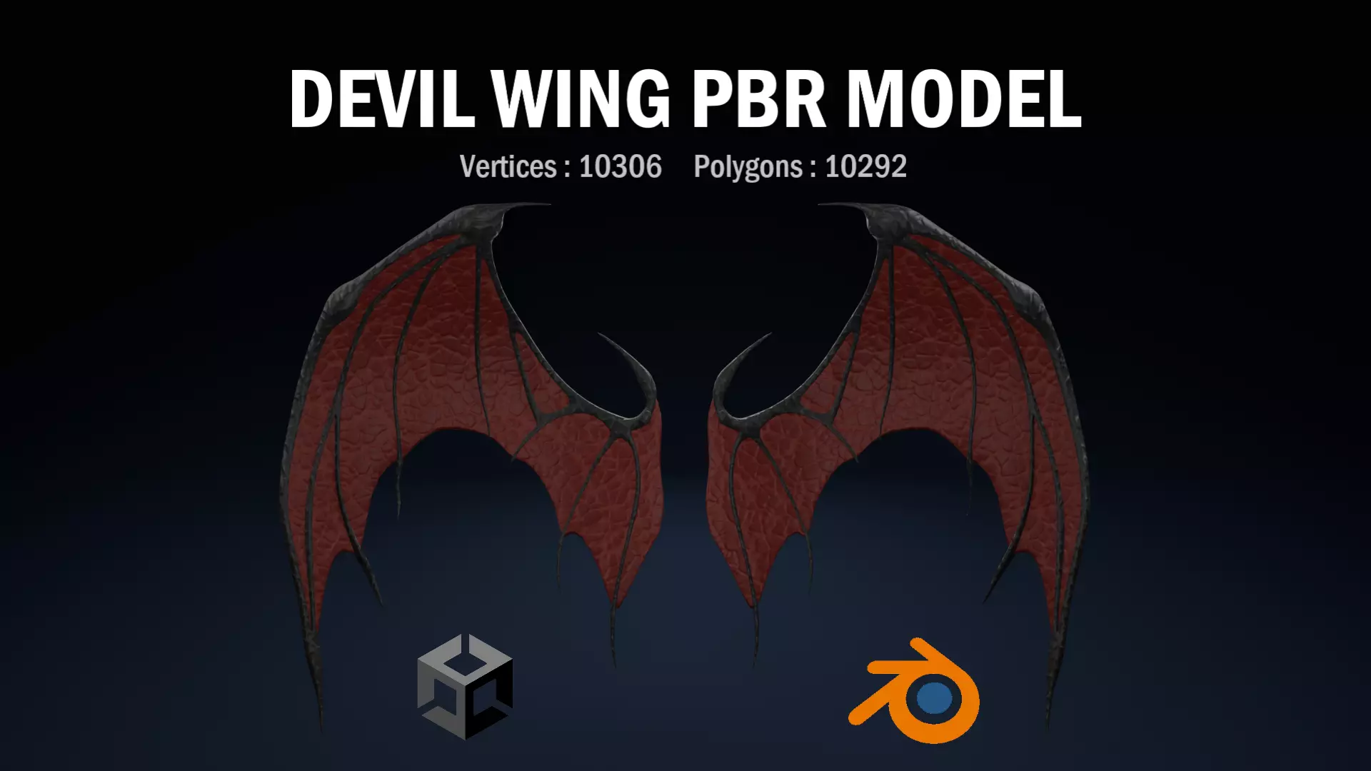 Devil Wing Low-poly 3D model_0