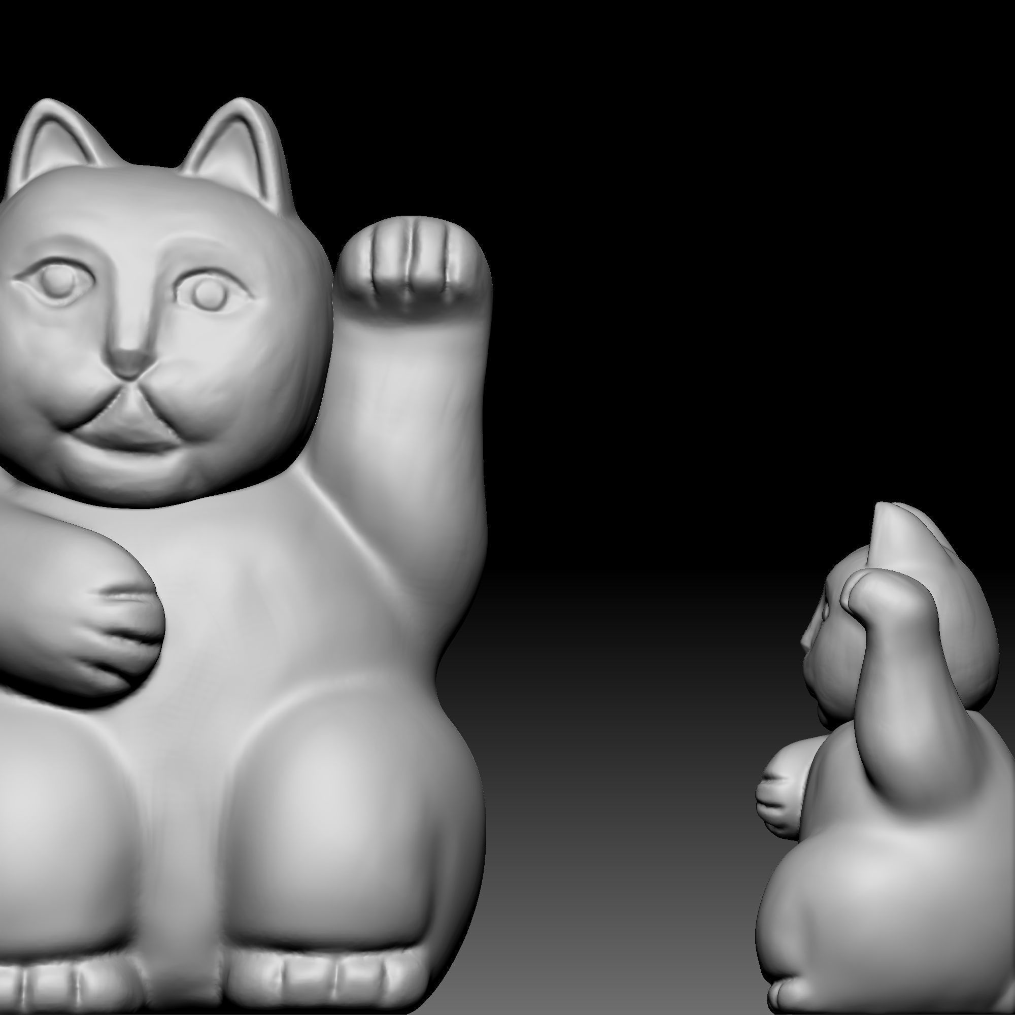 Cat statue 040 3D print model_2