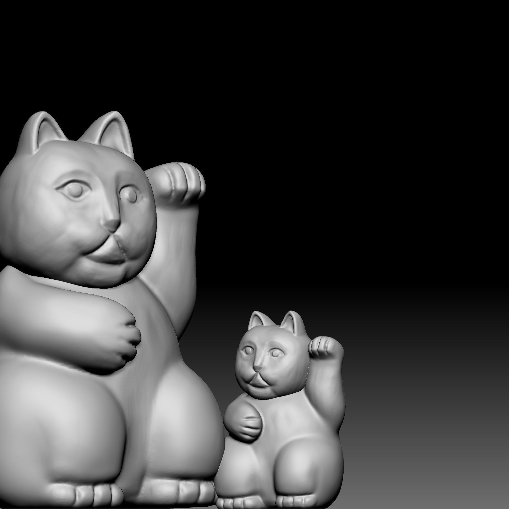 Cat statue 040 3D print model_4