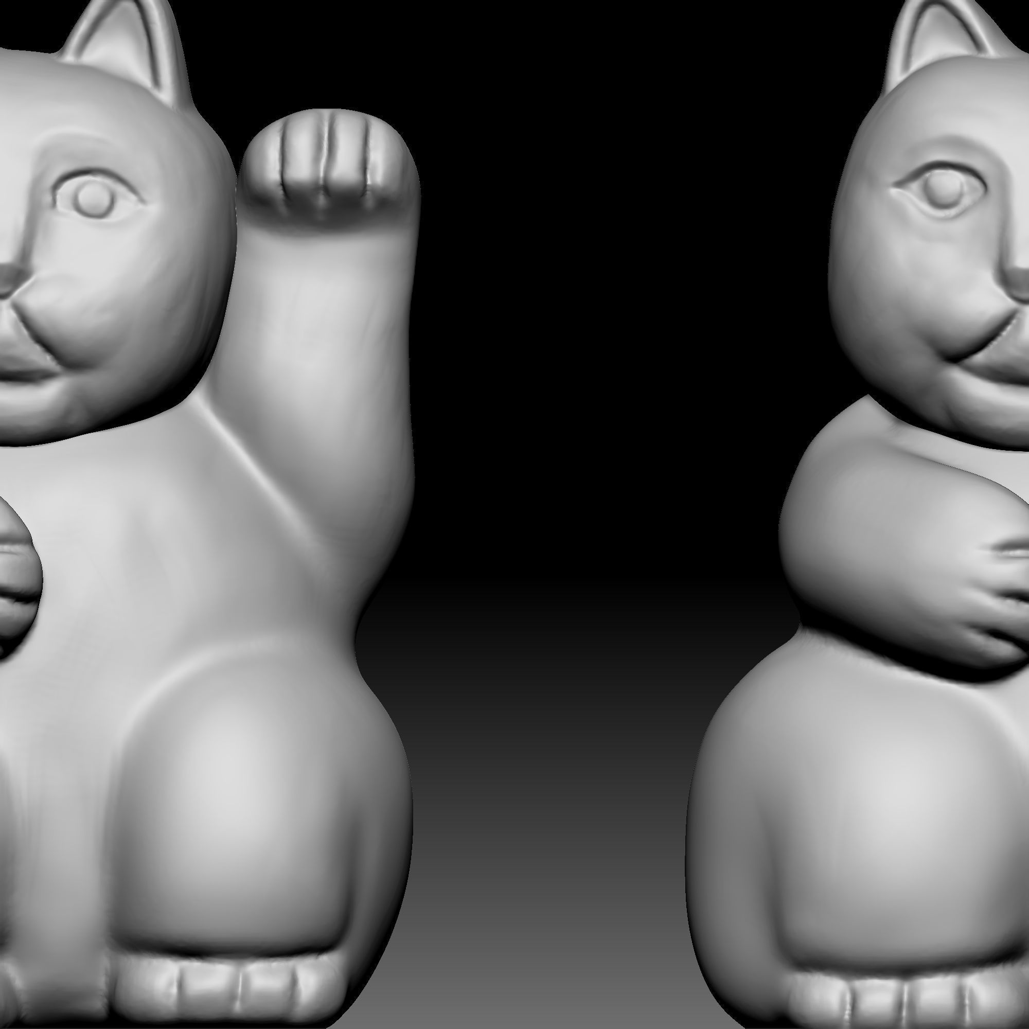 Cat statue 040 3D print model_3