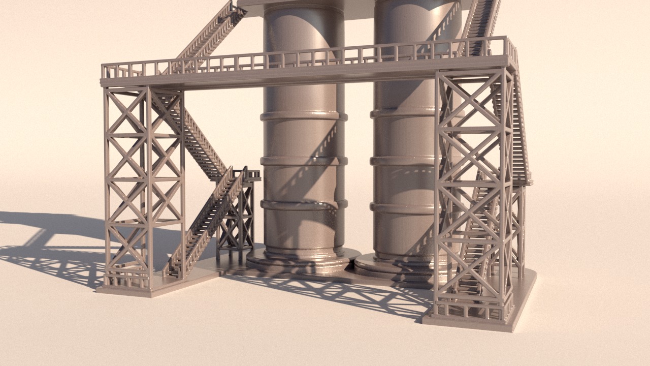 Oil plant facilities 3D print model_1