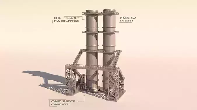 Oil plant facilities 3D print model