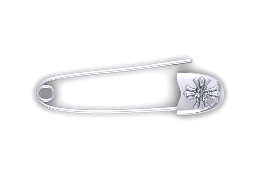 Safety pin 3D print model_4