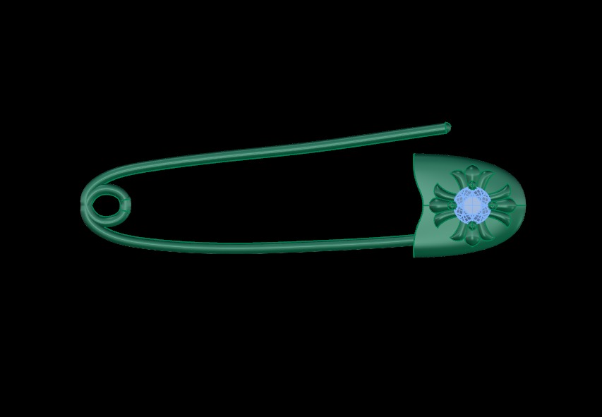 Safety pin 3D print model_3