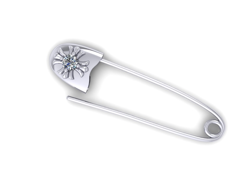 Safety pin 3D print model_5