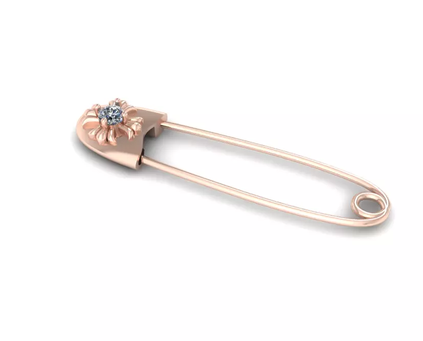 Safety pin 3D print model_0