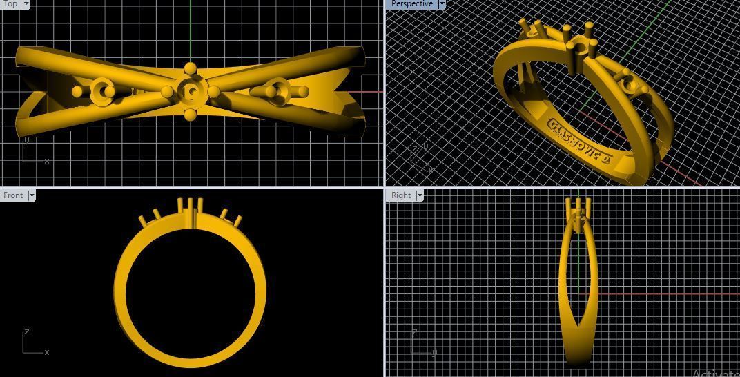 Cluster Ring 3dm file 3D print model_1