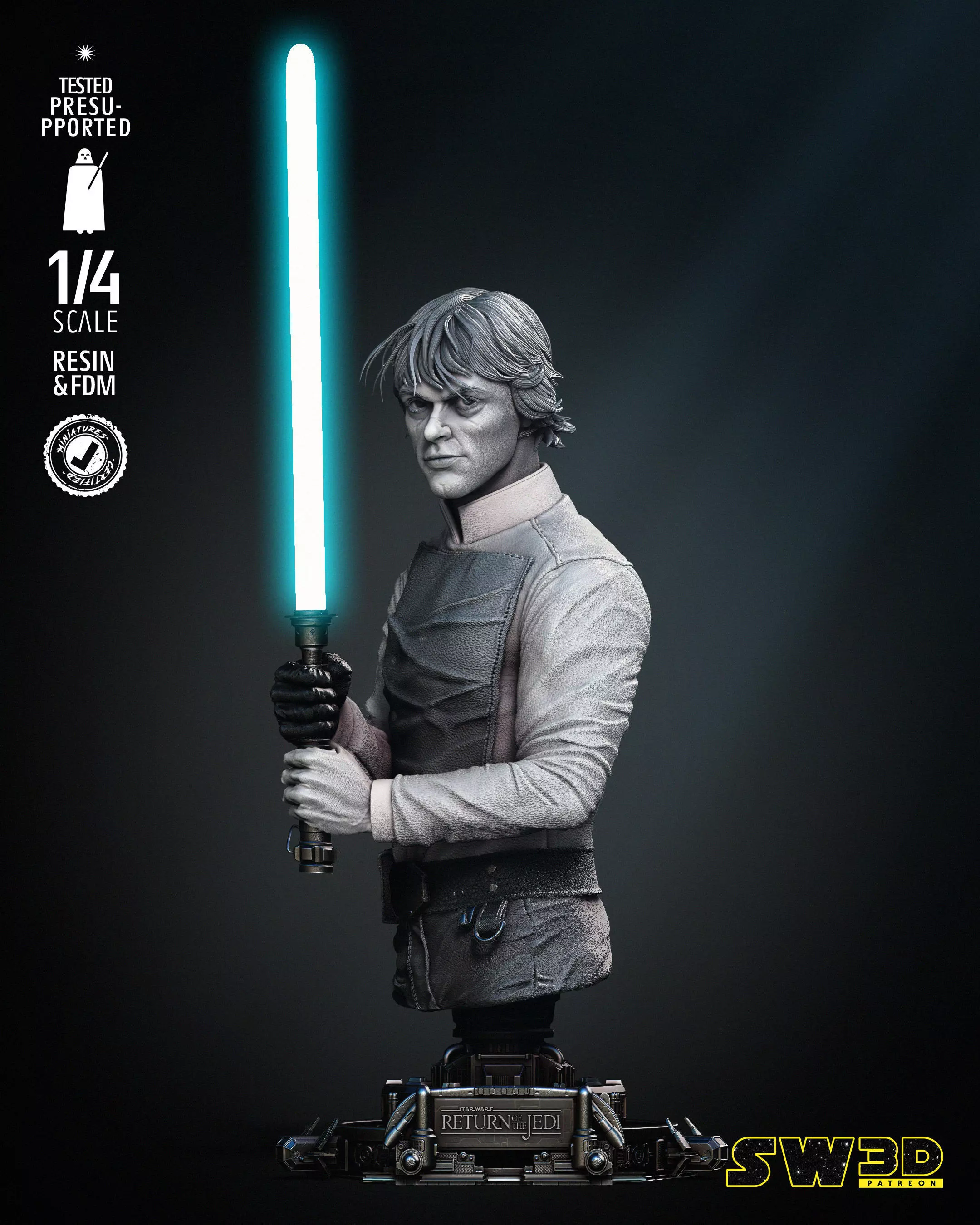 STAR WARS Luke Skywalker Bust 3D print model_0