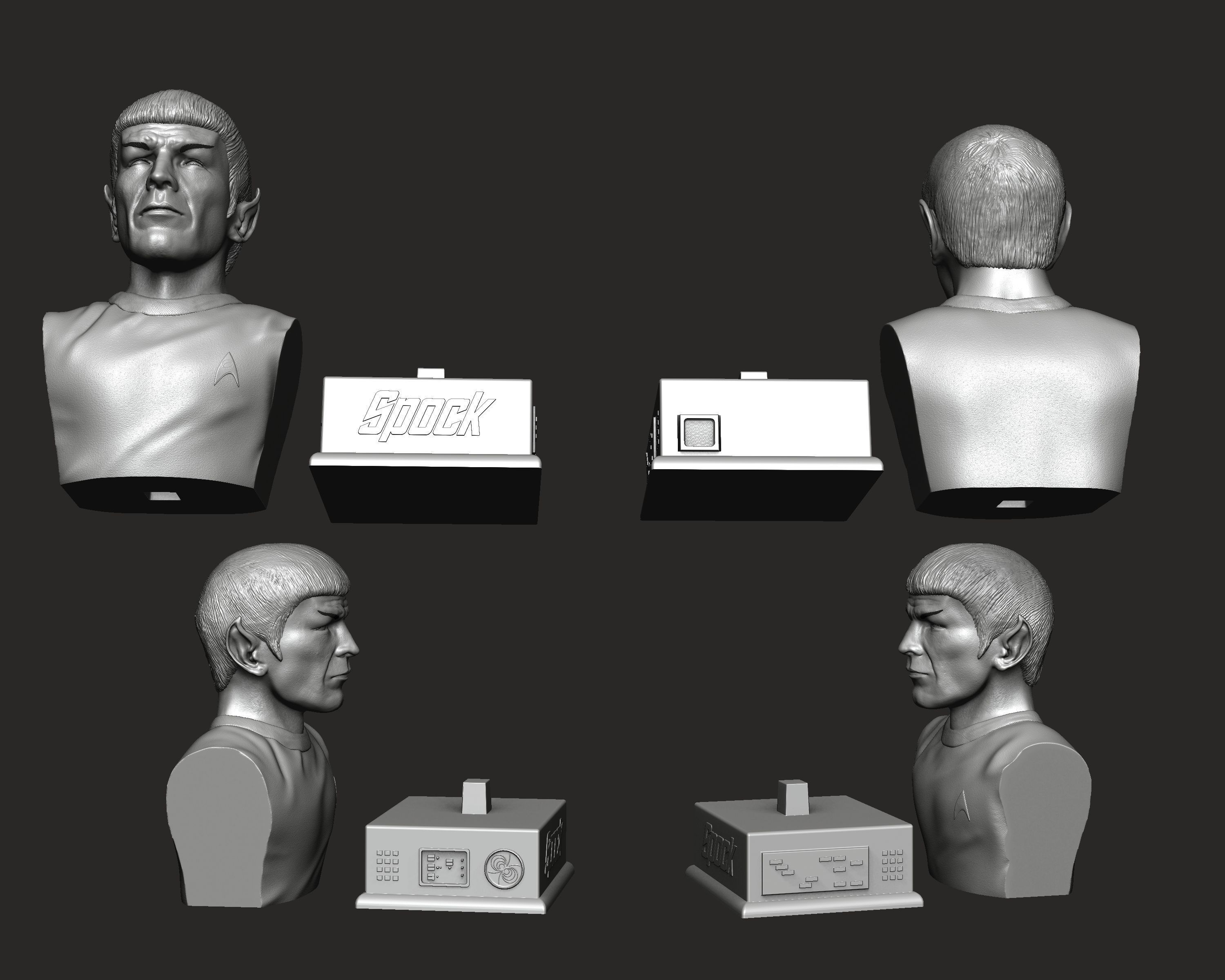 Spock bust 3D print model_1