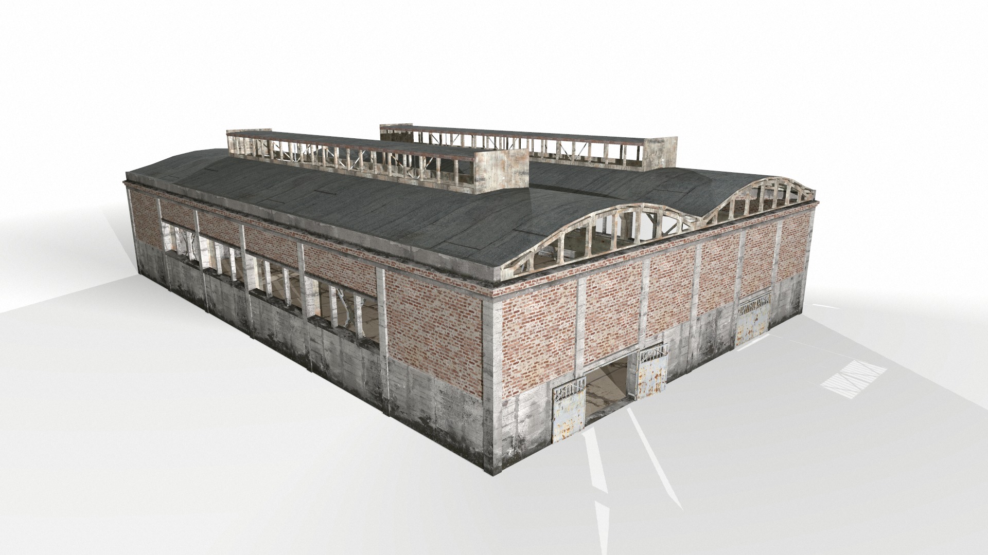 empty hangar Low-poly 3D model_15