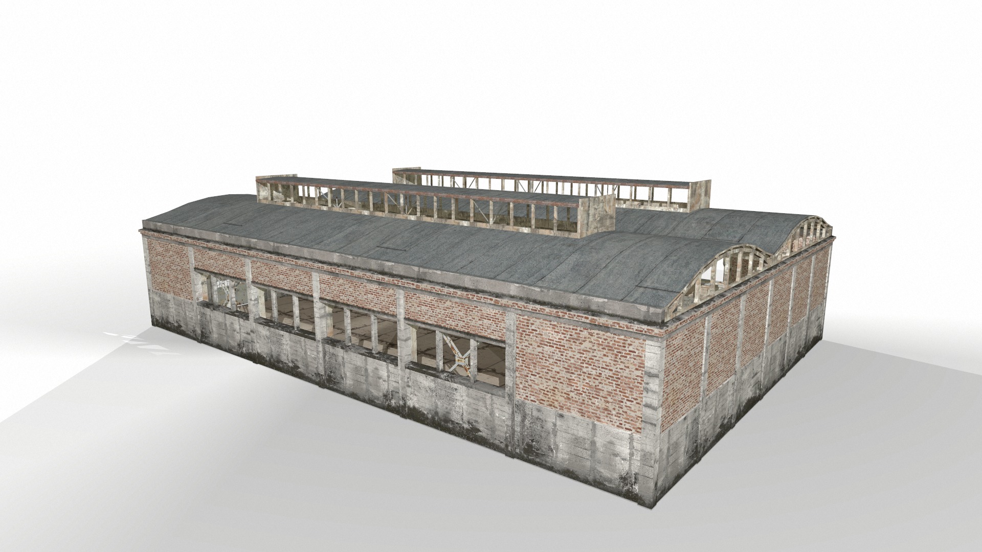 empty hangar Low-poly 3D model_12