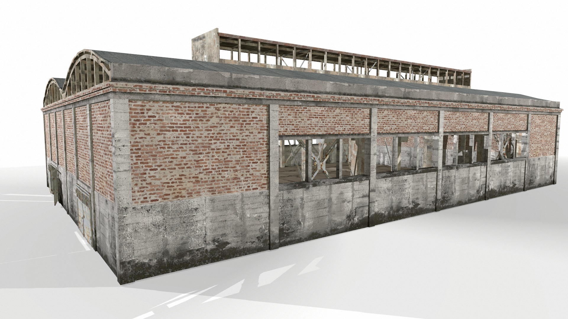 empty hangar Low-poly 3D model_11