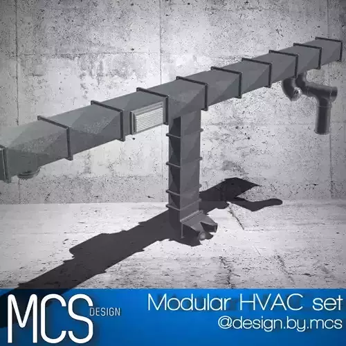 Modular HVAC ventilation system 4 Diorama 3D print model