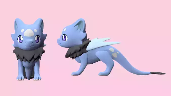 Chibi dragon - Cute dragon - kawaii dragon 3D model