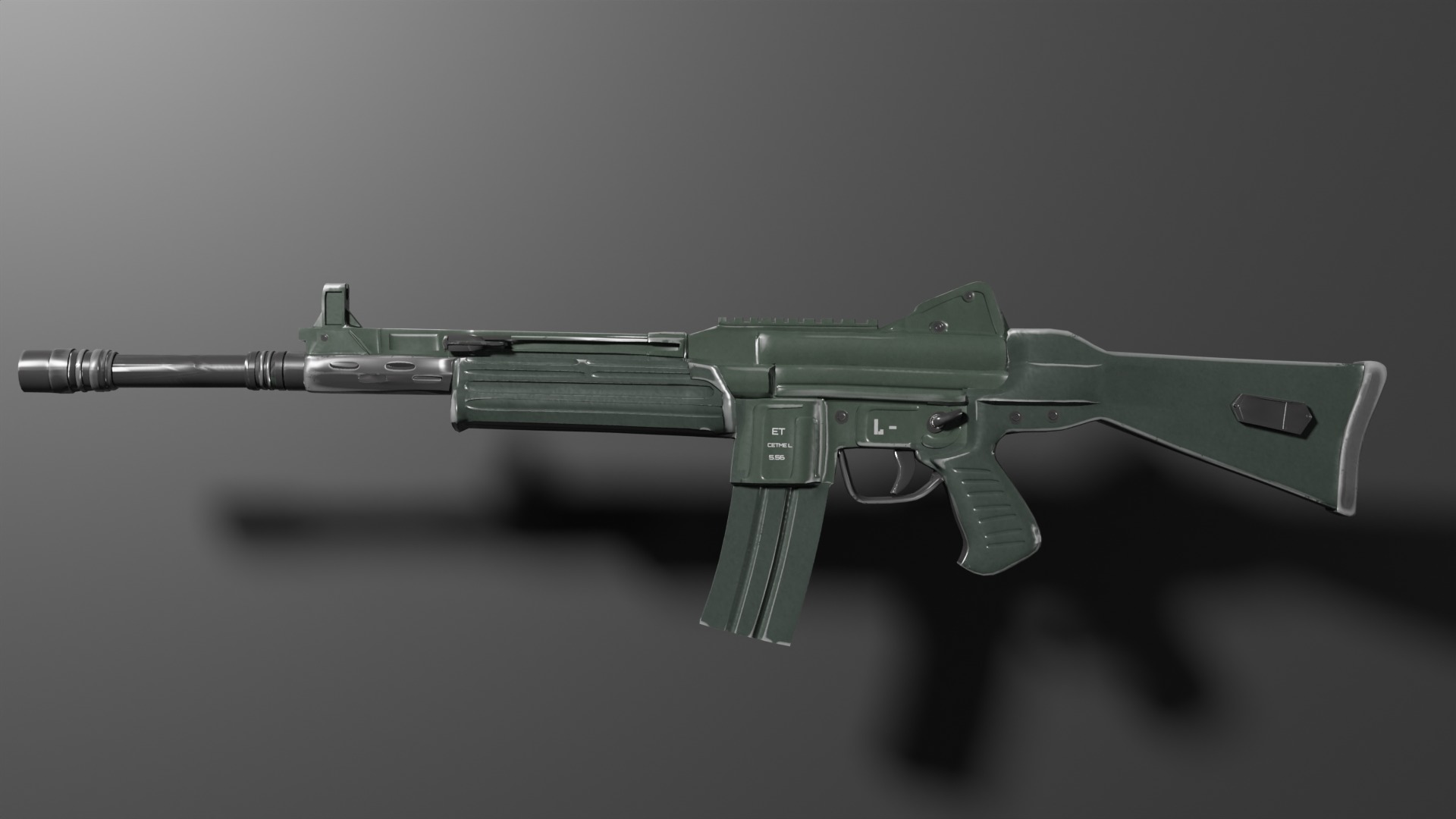 Assault rifle Cetme L Low-poly 3D model_1