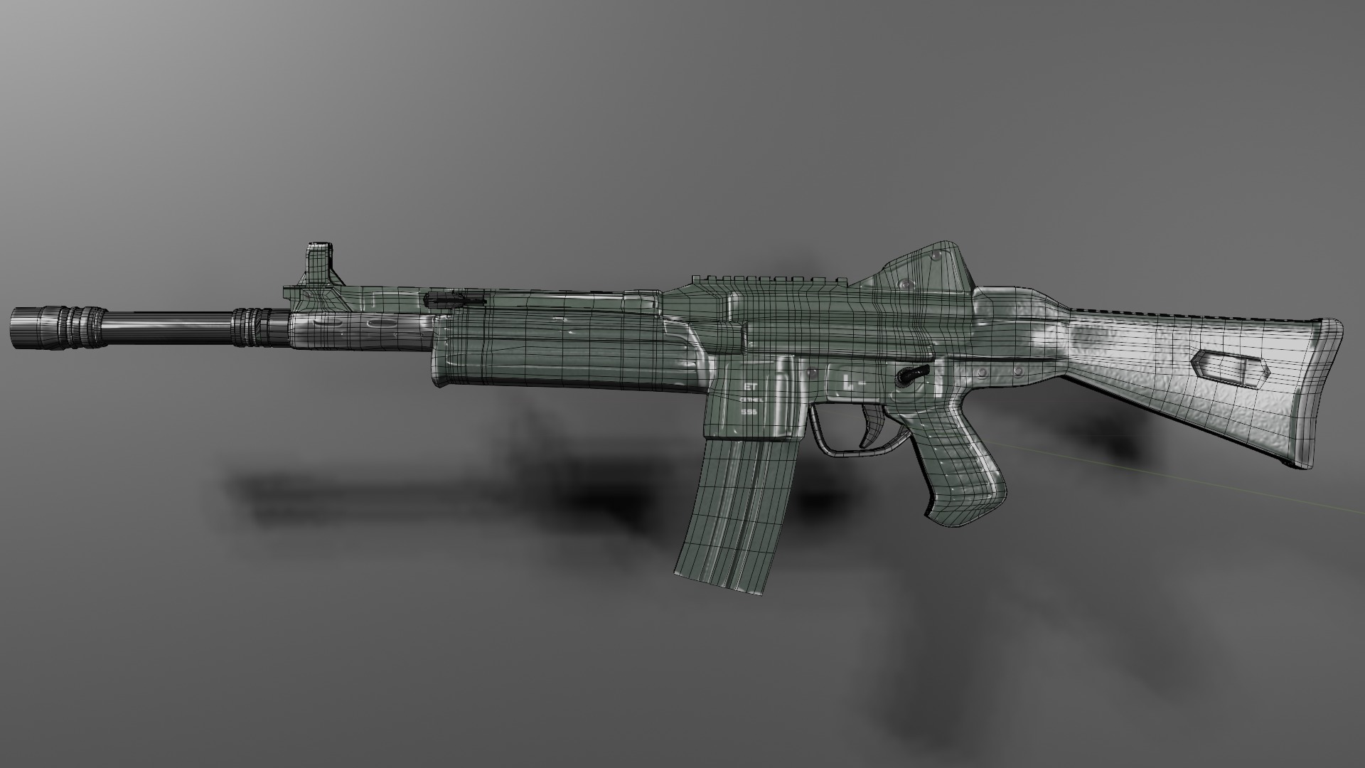 Assault rifle Cetme L Low-poly 3D model_7
