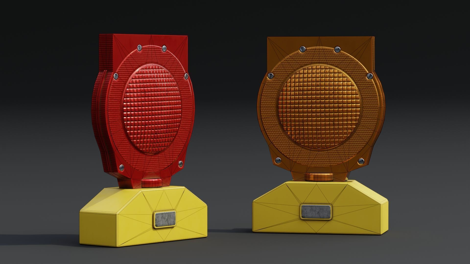 Barricade Light PBR Game-Ready Low-poly 3D model_4