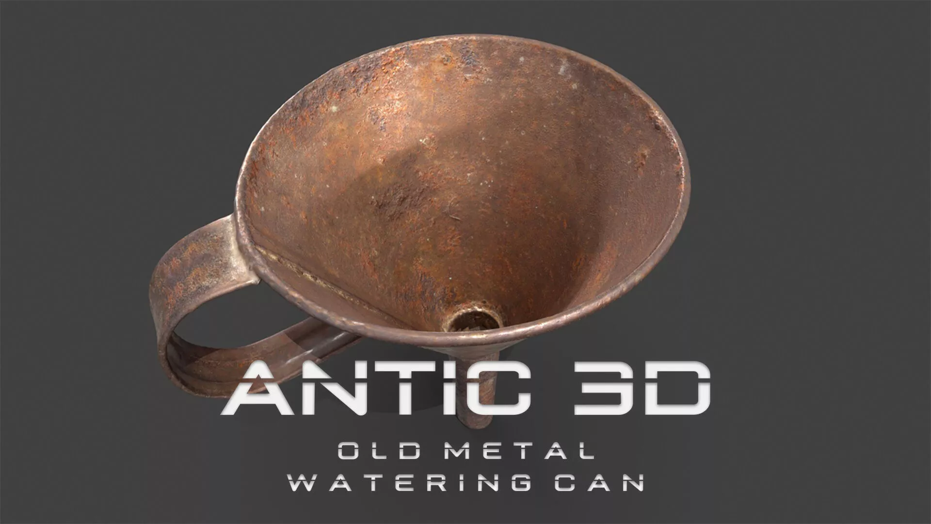 Old metal watering can Low-poly 3D model