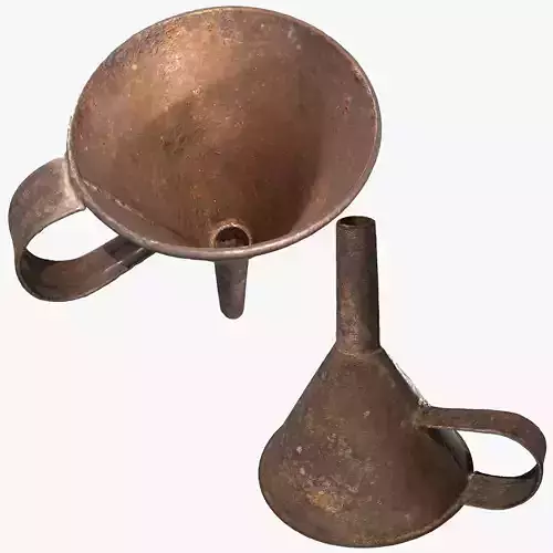 Old metal watering can Low-poly 3D model
