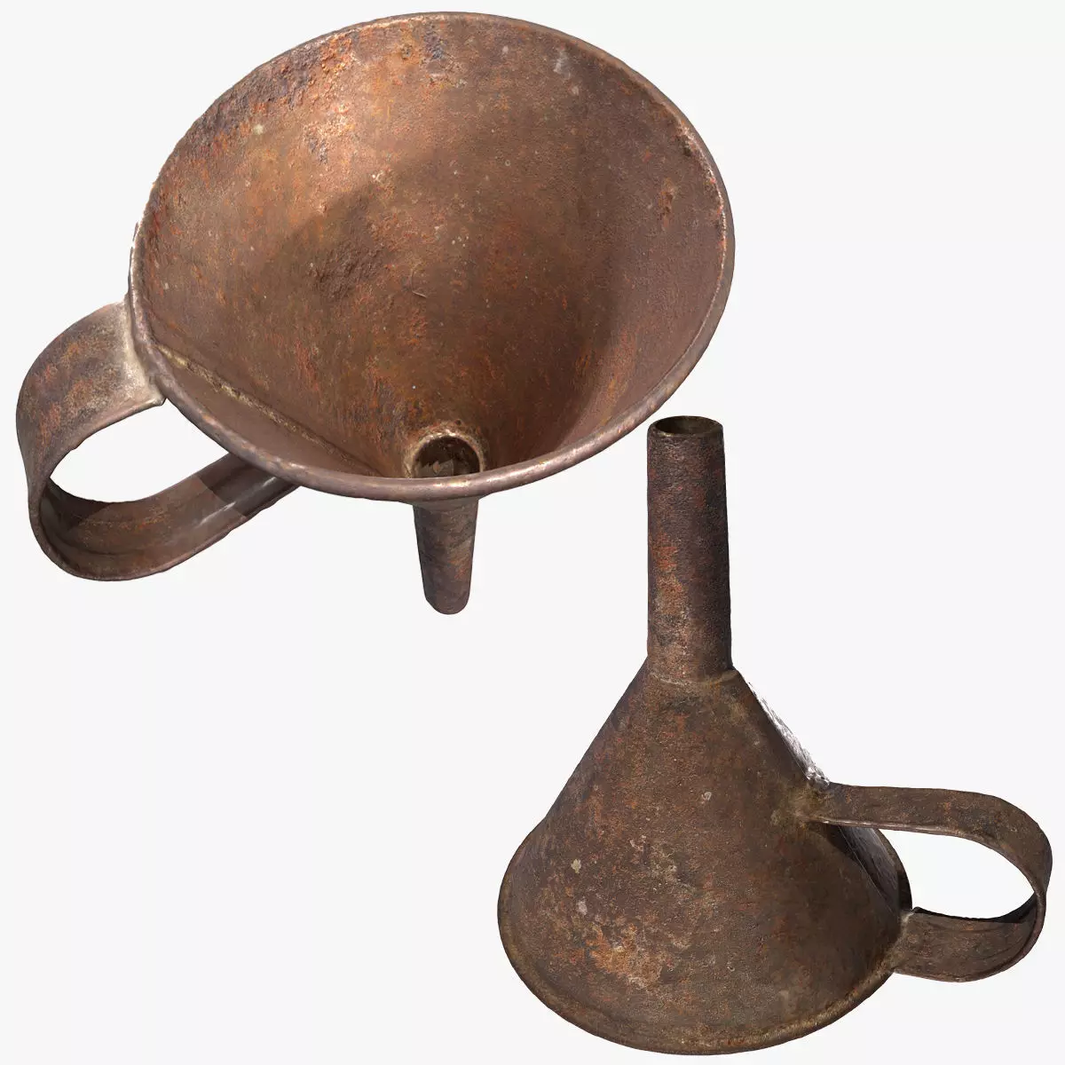 Old metal watering can Low-poly 3D model_0