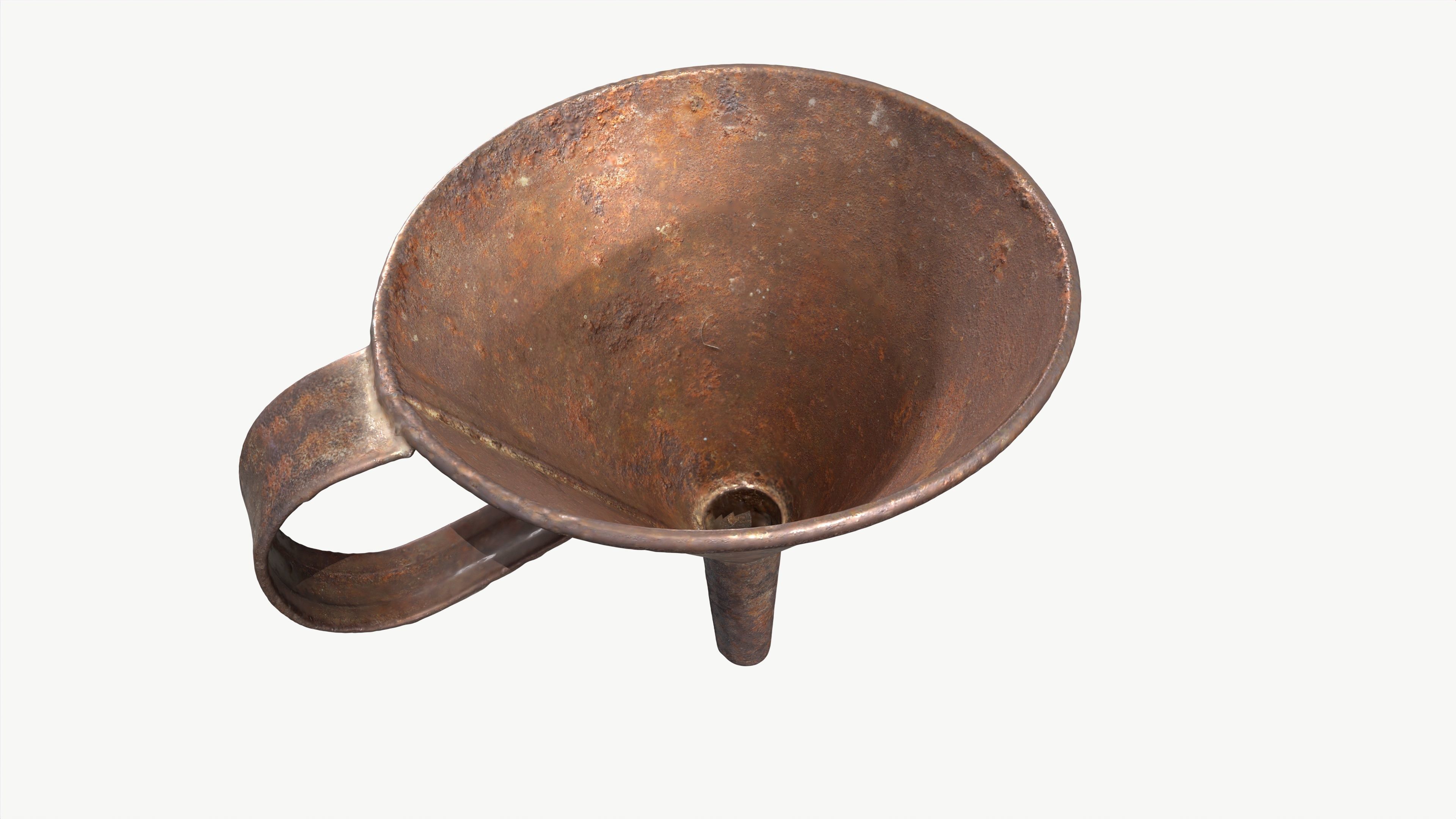 Old metal watering can Low-poly 3D model_5