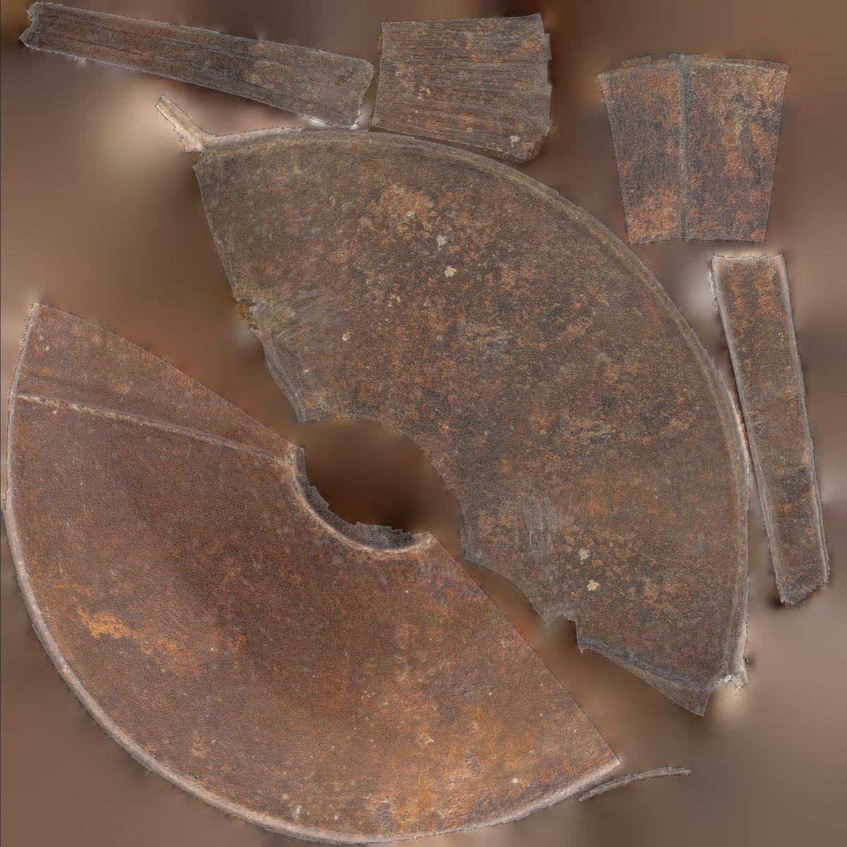 Old metal watering can Low-poly 3D model_8