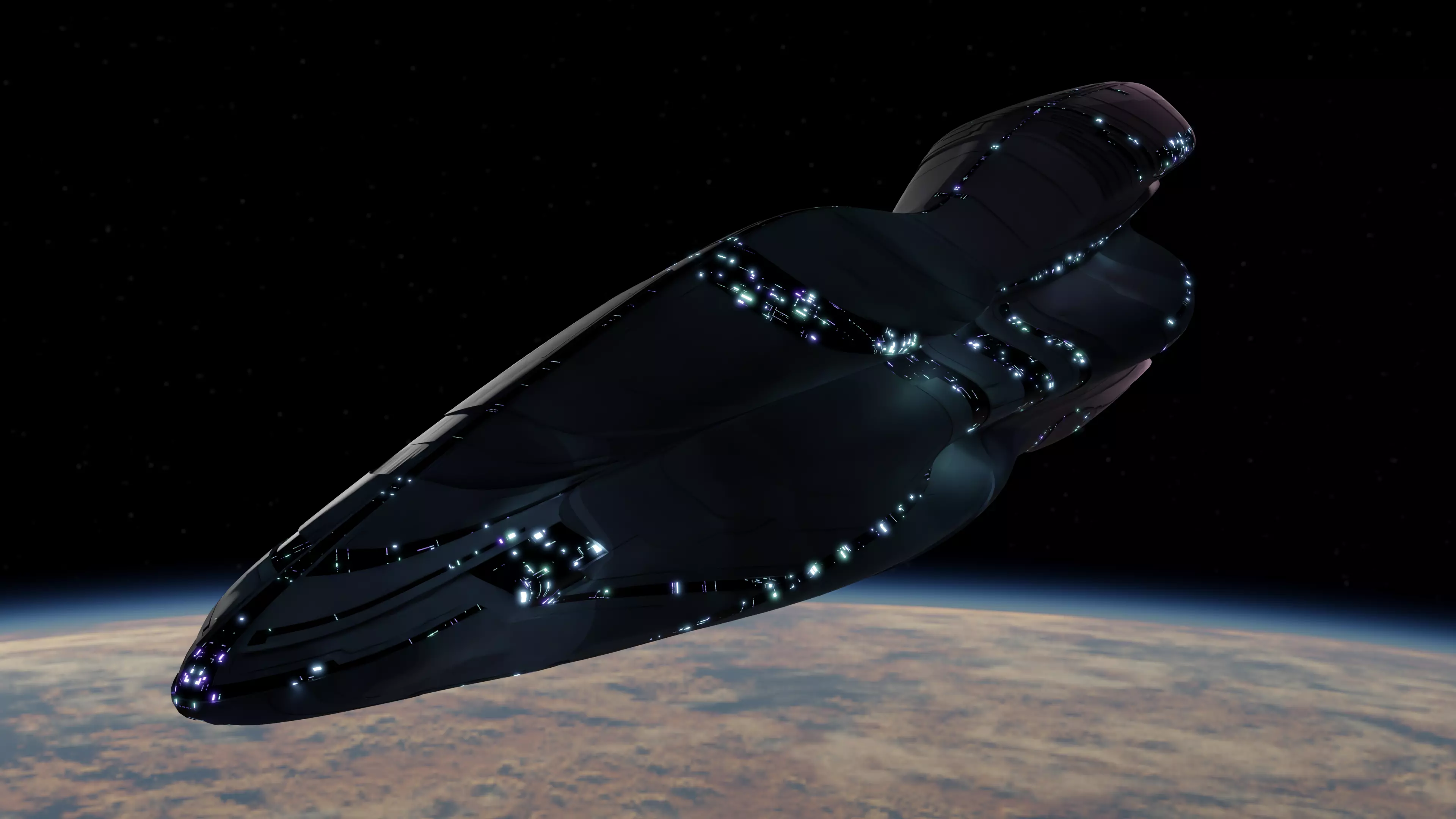 Cruiser Spaceship 3D model_0