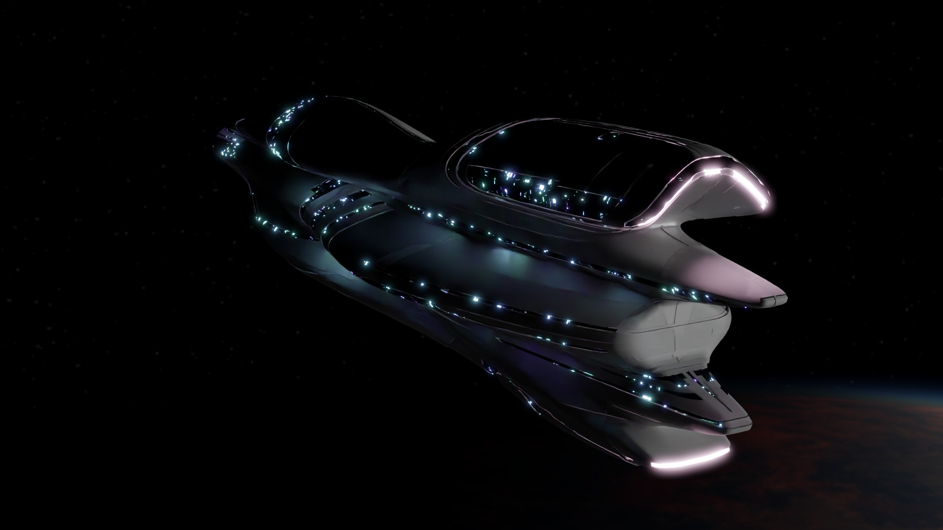 Cruiser Spaceship 3D model_5