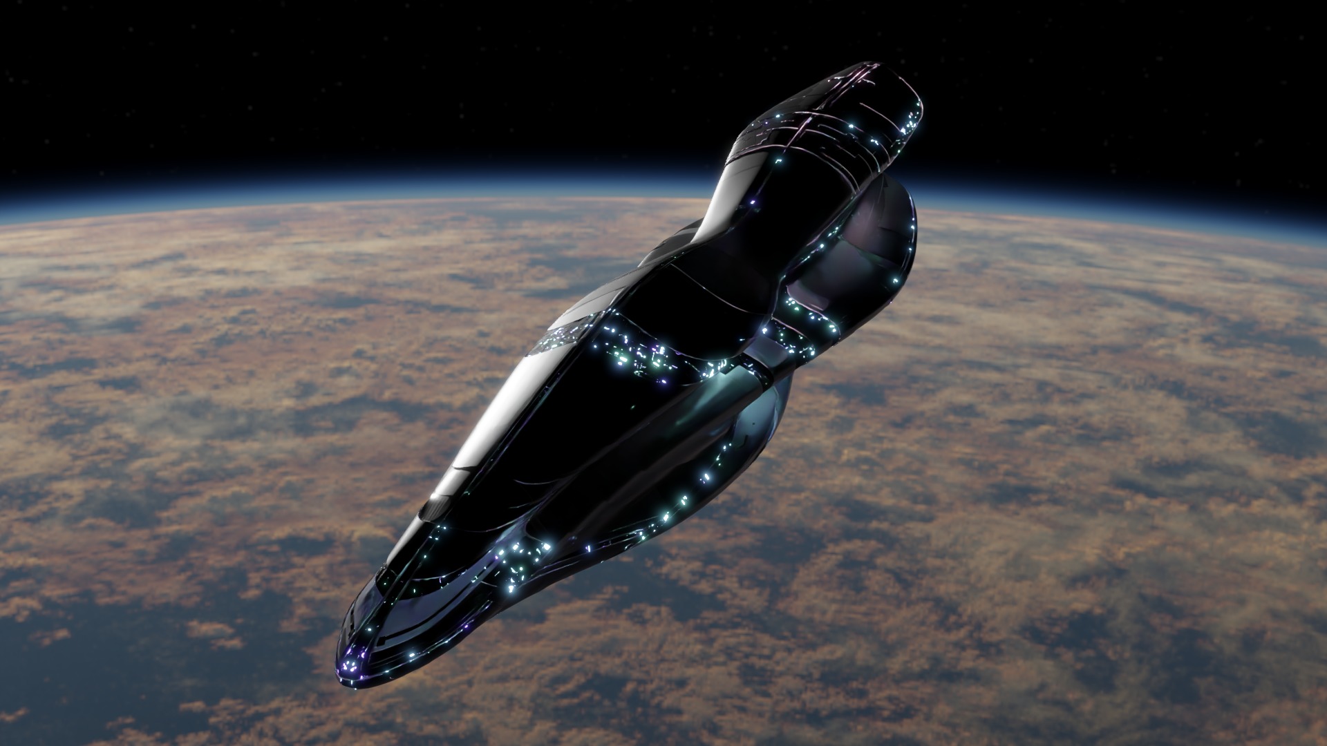Cruiser Spaceship 3D model_1