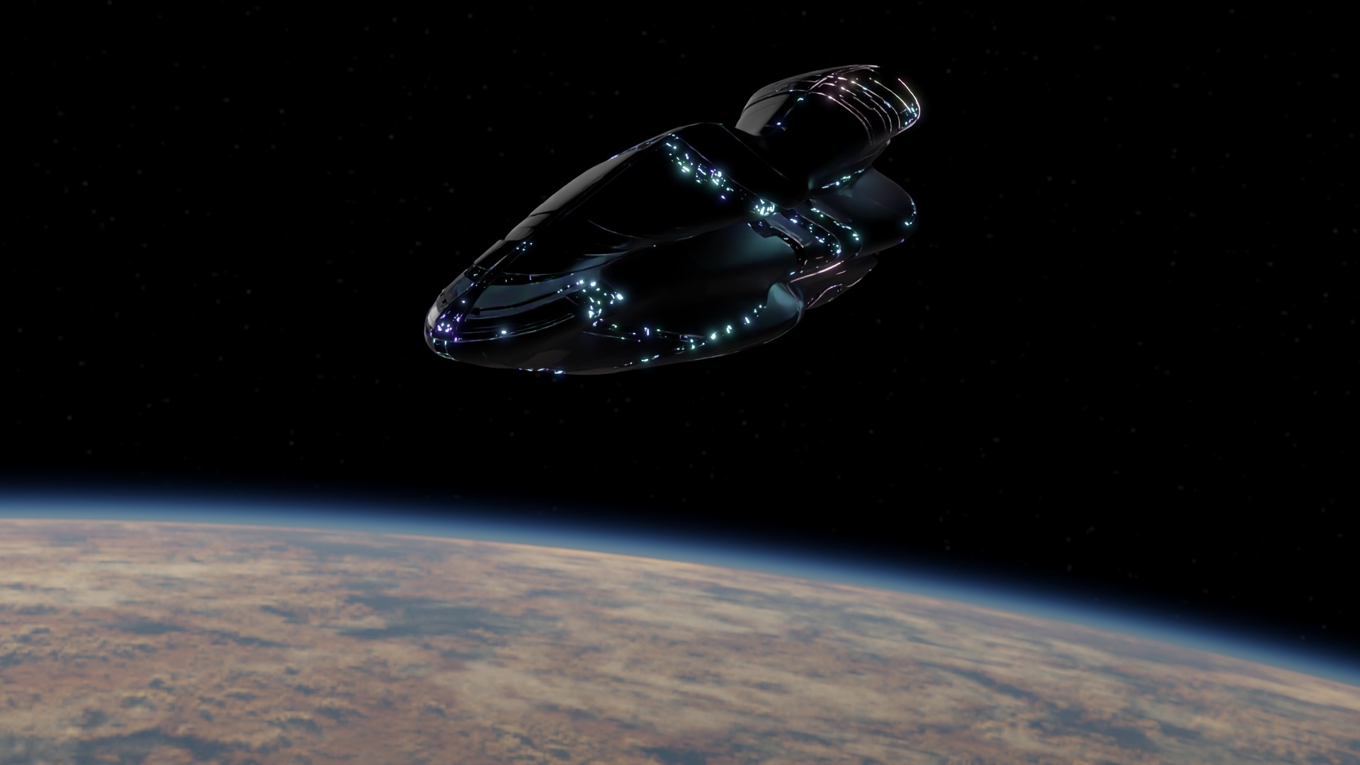 Cruiser Spaceship 3D model_4