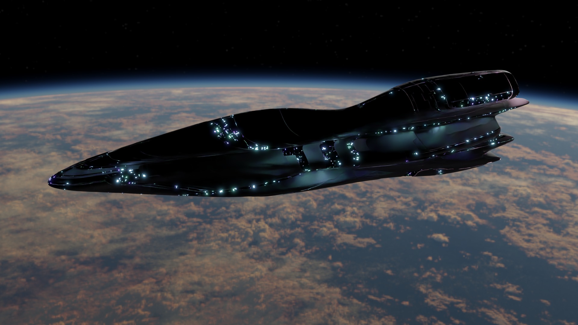 Cruiser Spaceship 3D model_2