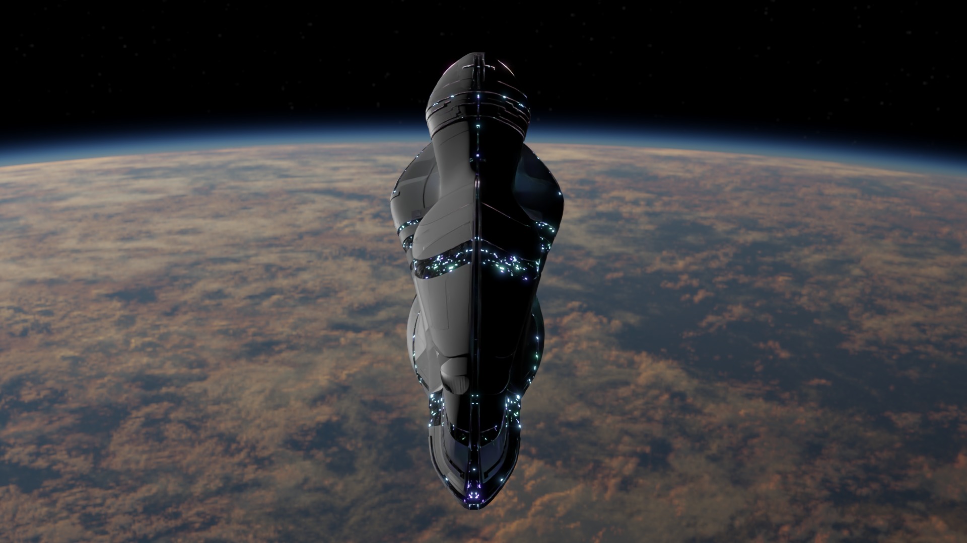 Cruiser Spaceship 3D model_3