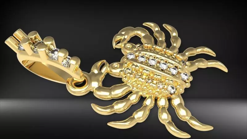 Crab Diamond Hip Hop Pendant 3D print model