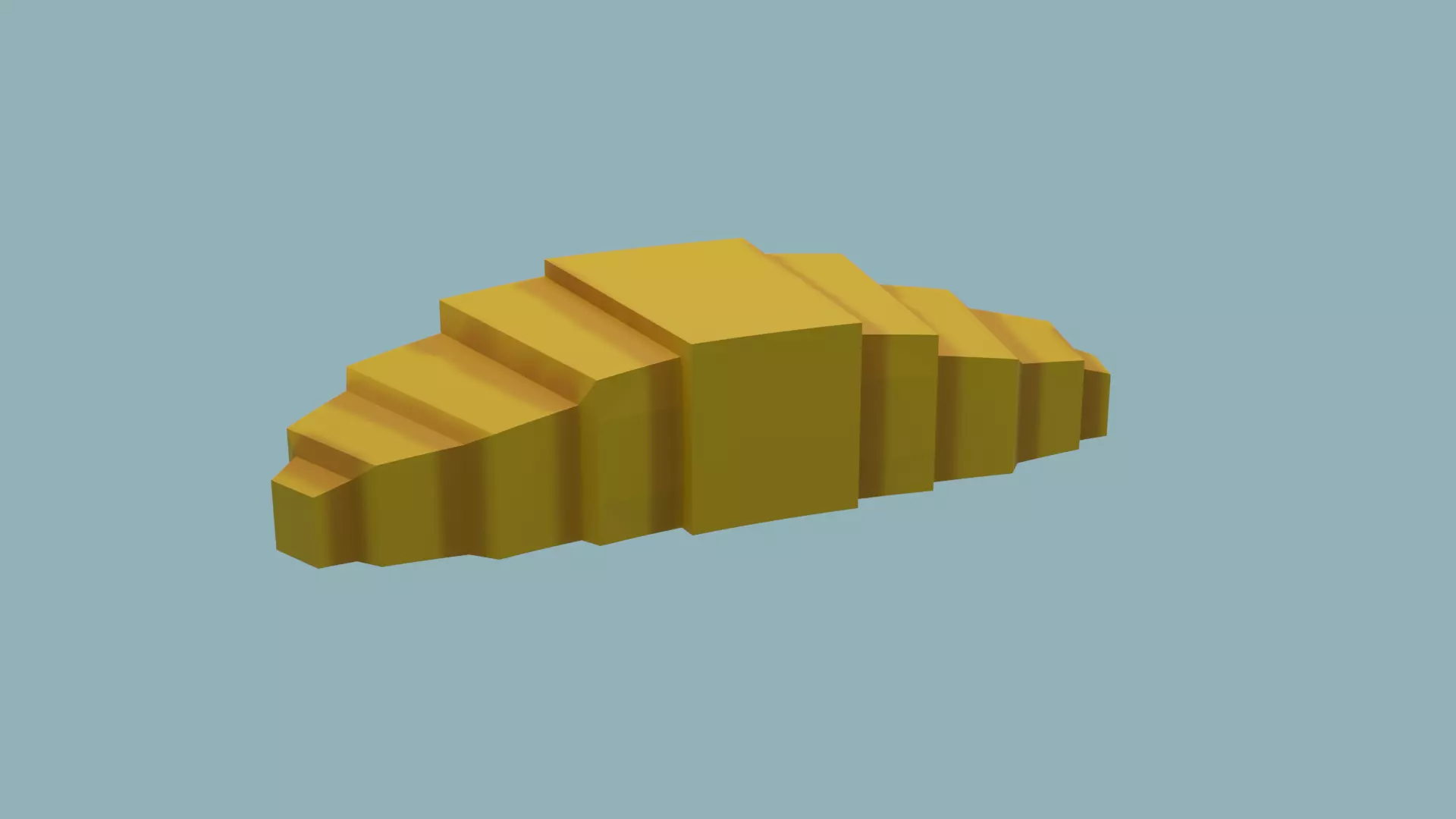 Low Poly Croissant Low-poly 3D model_0