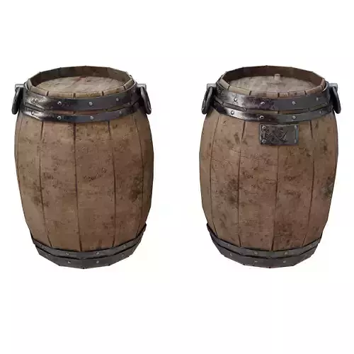 Low-Poly Pirate Barrel Game-Ready Low-poly 3D model