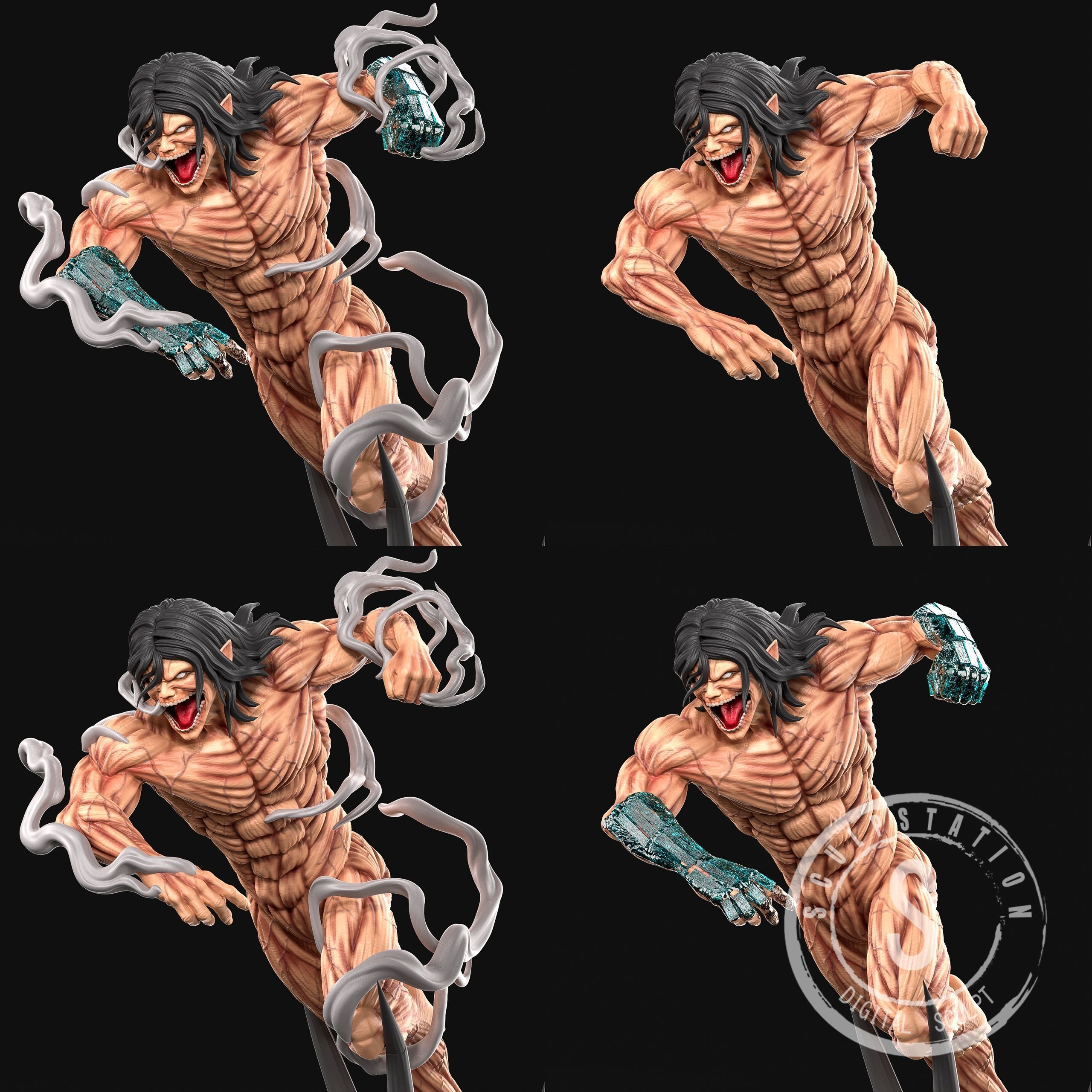 Eren Titan Form Warhammer Powers 3D print model_10